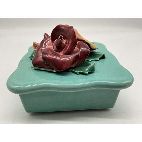 Johann Brahm California Vintage 1960s Floral Trinket Box MCM Collectible #275 - Picture 9 of 13